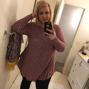 Berry colored swing dress.